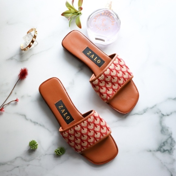 Zalo Shoes - ZALO vintage needlepoint leather sandals red